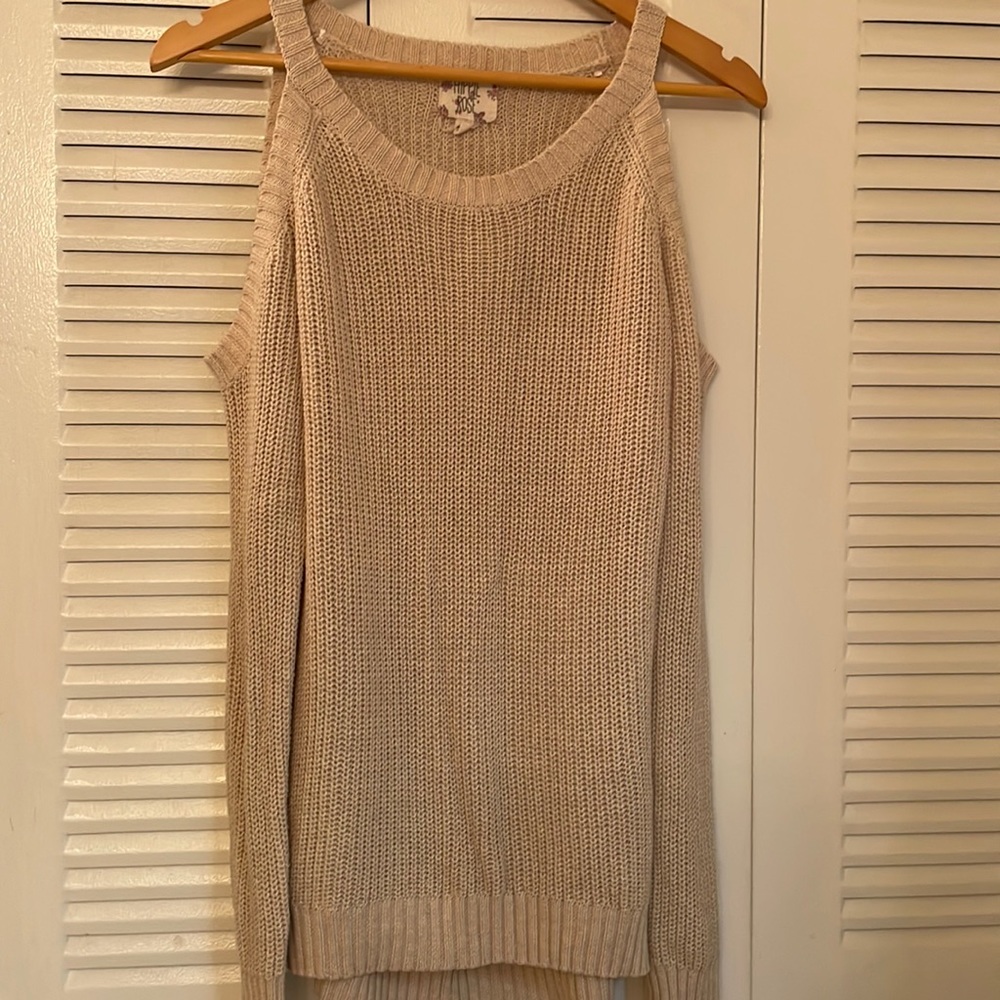 Ladies open shoulder sweater